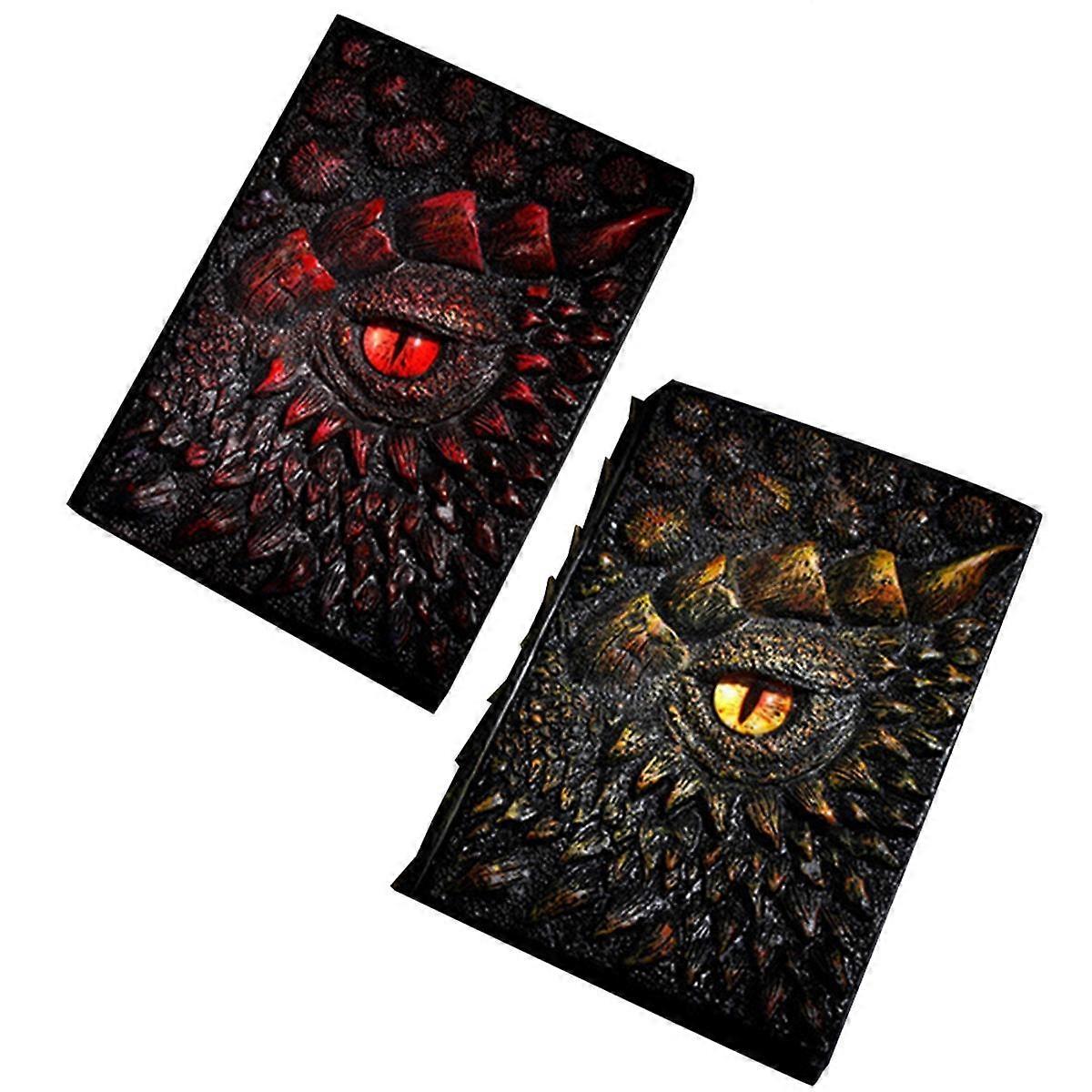 3D Dragon Hardcover Sculpture Diary, Antique Handmade Longan Polystone Blank Craft Writing Sketch Notebook Daily Notepa