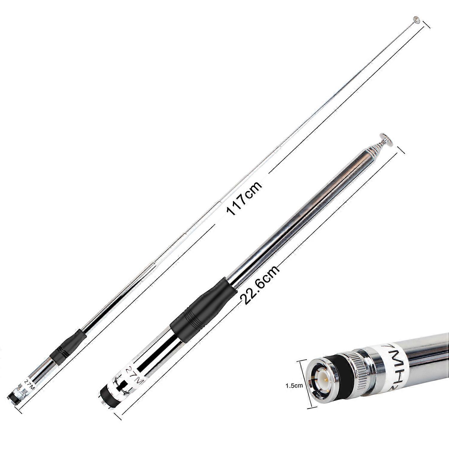 Antena de walkie-talkie CB de 27MHz, antena telescpica de Radio porttil retrctil de alta ganancia con conector BNC
