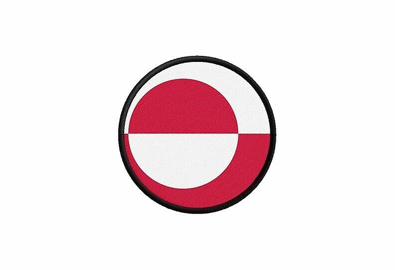 Patch ecusson flag greenland printed thermosticker round round round round