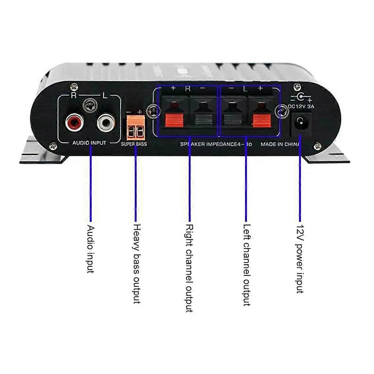 -838 Audio Amplifier Black Mini Amplifier Hifi Audio Amplifier Fm Radio Mini Hifi Audio Power Amplifier EU Plug