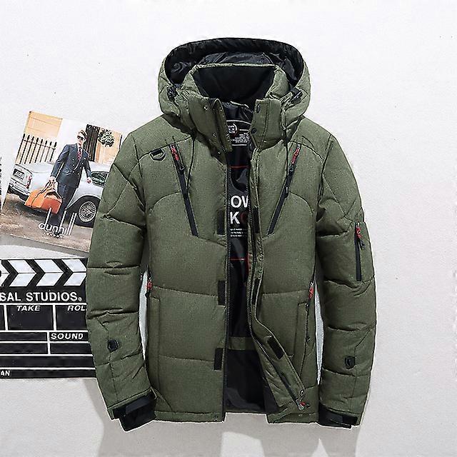 män vinter varm hög kvalitet överrock mode dunjacka herrjacka kappa vit anka dun parka tjock puffer stå tjock hatt