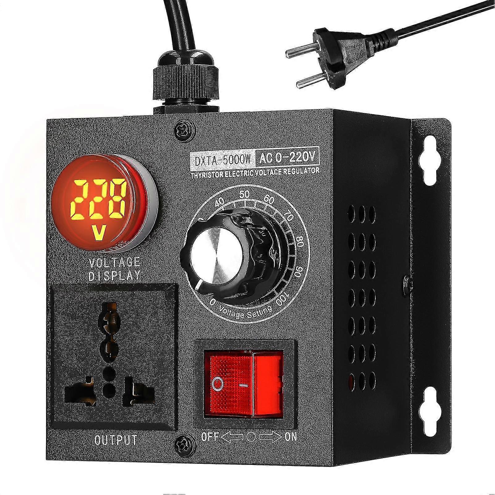 Ac220v 5000w Stepless Voltage Regulator Portable Variable Monophase Voltage Controller Temperature Speed Light Adjuster