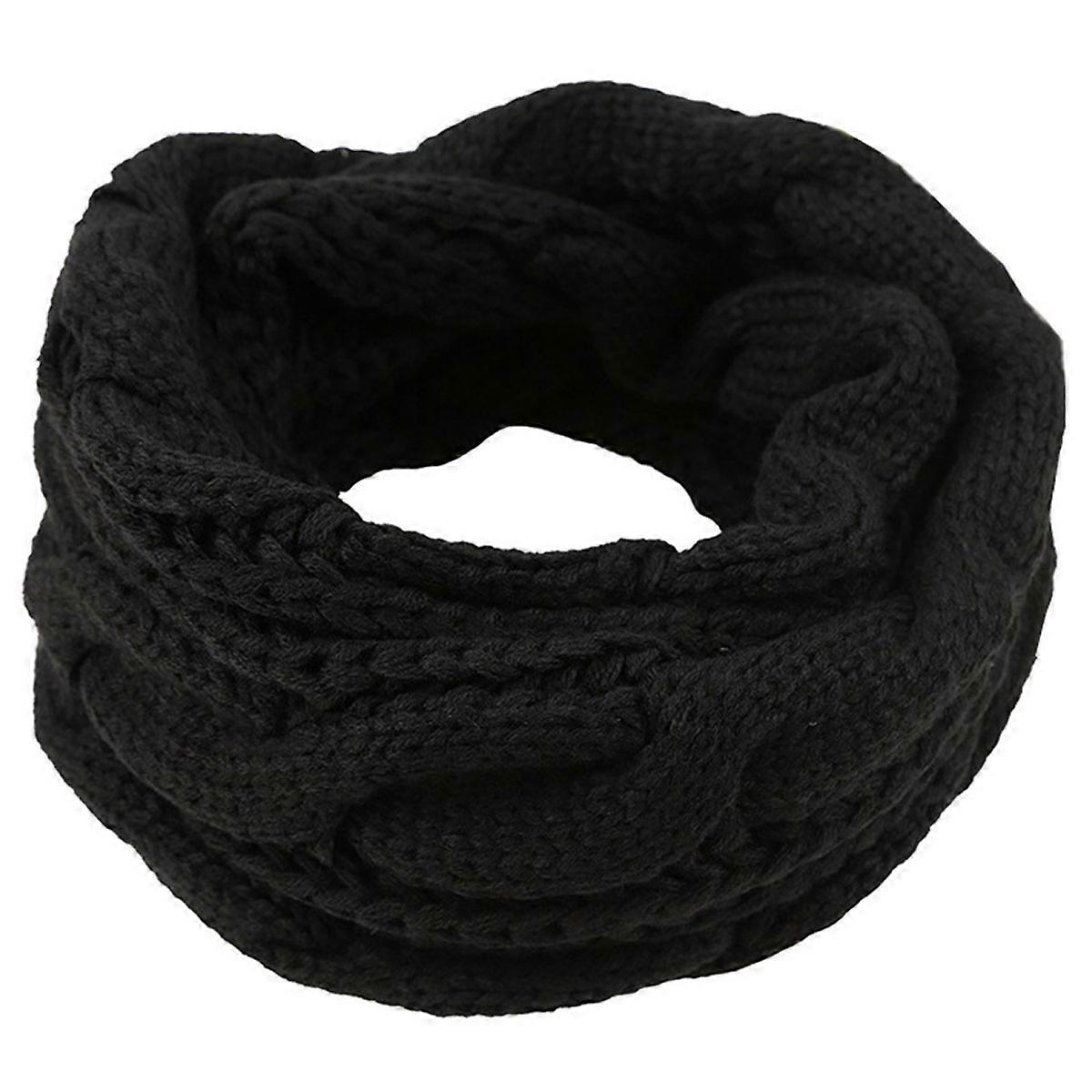 Knitted twist bib outdoor warm solid color wool bib