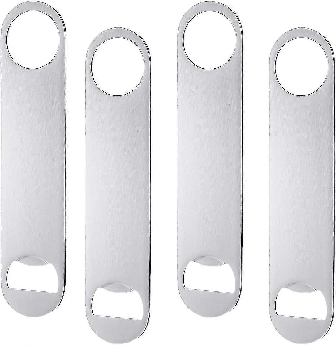 4 Pcs Beer Bottle Openers, Bar Key For Bartender, Simple And Effective Flat Beer Gift