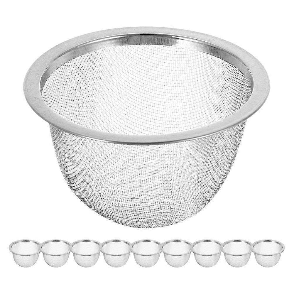 10pcs Stainless Steel Tea Infusers Fine Tea Filter Tea Strainer Teapot Filter Replacement