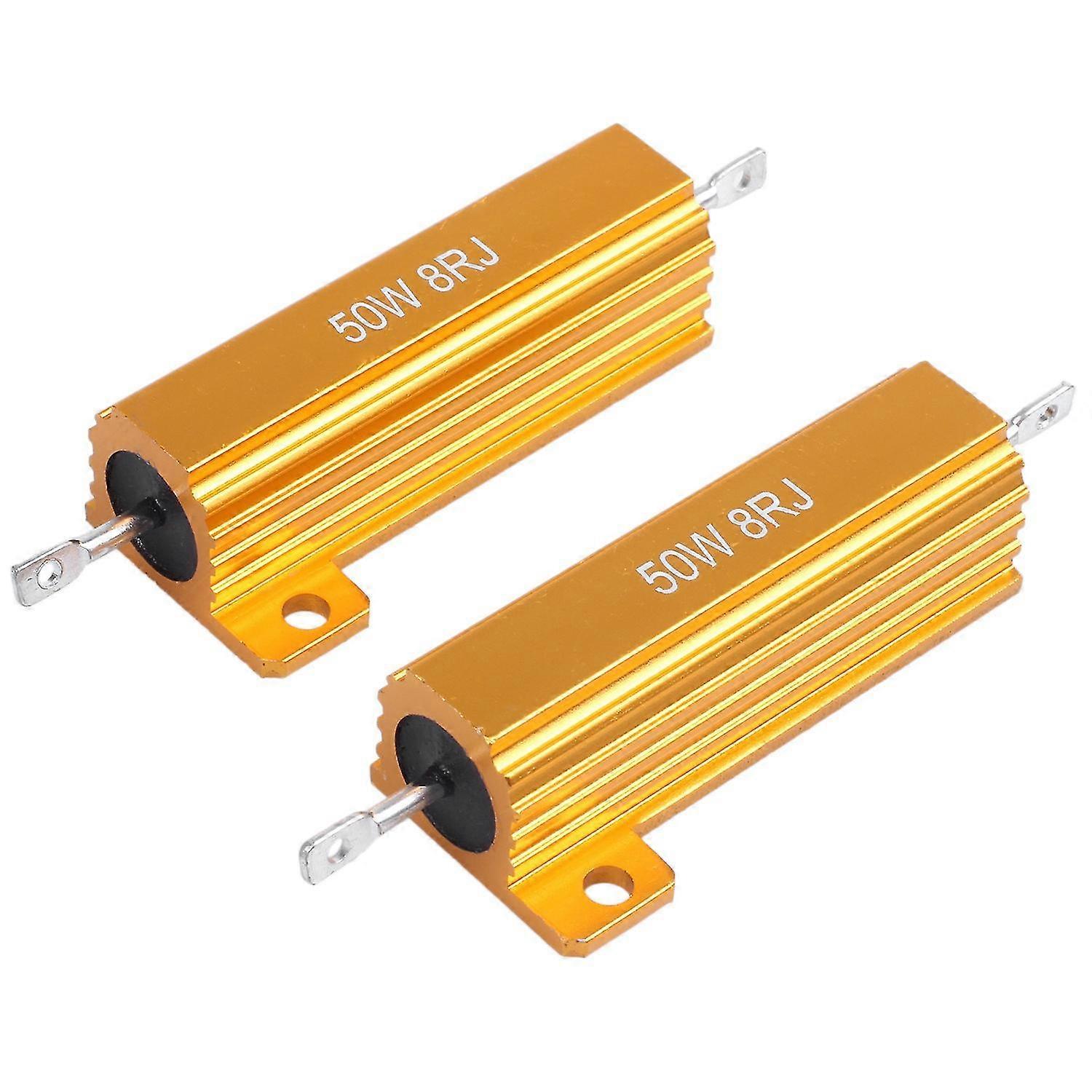 hg2 Pcs Electronic Aluminium Shell Resistors 5% 8 Ohm 50W