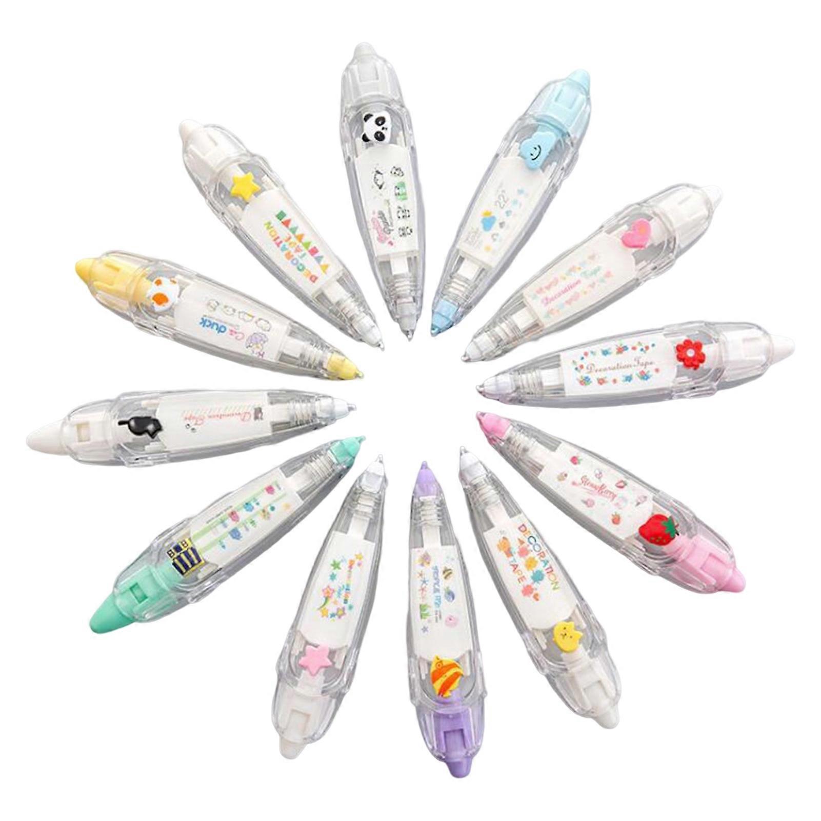 تصحيح الشريط الإبداعي لطيف نمط الكرتون على نحو سلس انزلاق قبضة جيدة سكرابوكينغ مخطط المحمولة يوميات الشريط القلم اللوازم المدرسية