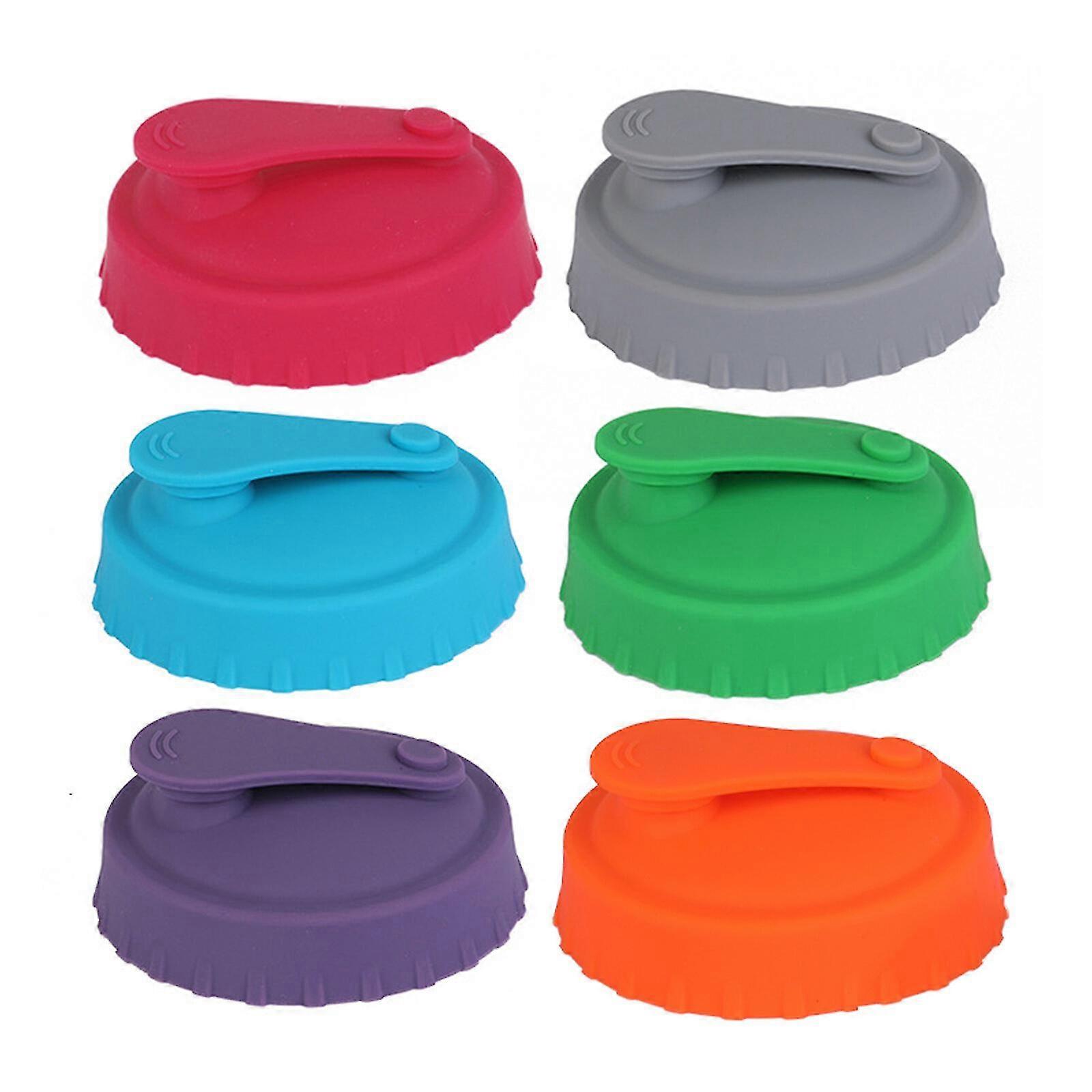 6 قطع لا انسكاب سيليكون الصودا يمكن أن أغطية عصير الصودا المشروبات البيرة يناسب معيار علب الصودا حامي