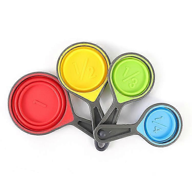 Foldable Silicone Measuring Cups Baking Scale Plastic Measuring Spoon Kitchen Tools(multicolor)(1pcs)