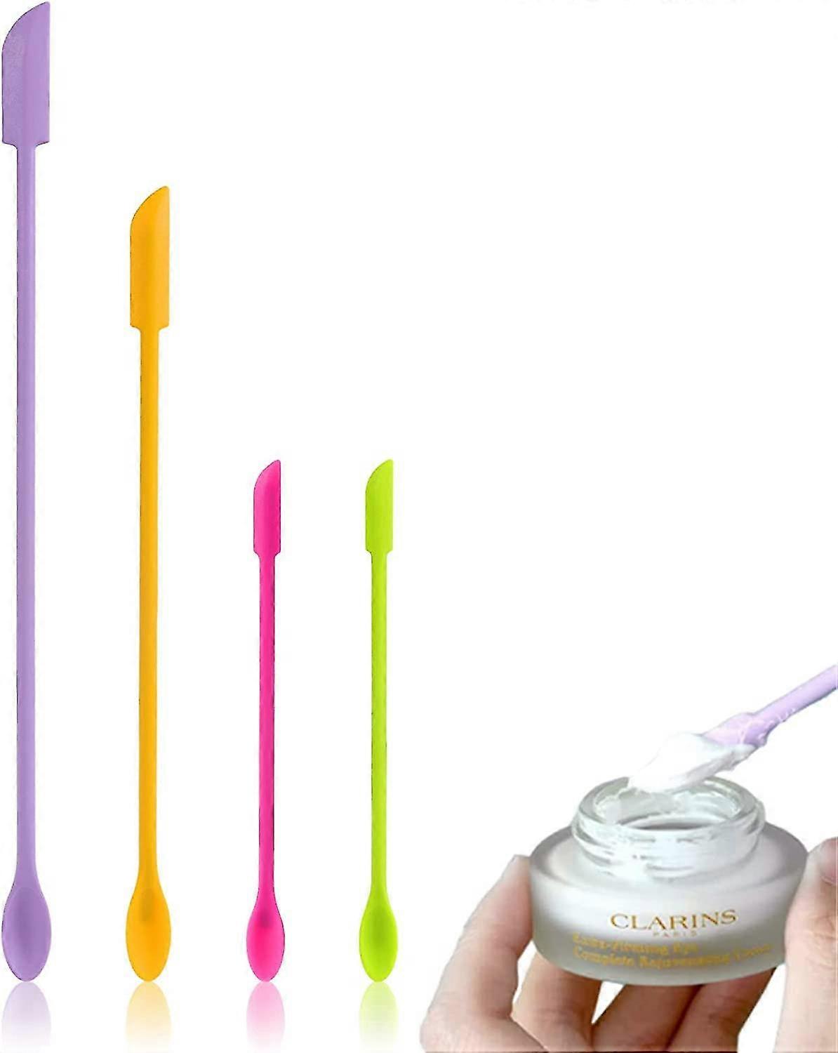 4/6pcs Mini Silicone Spatula Set  Upgraded Two-sides Hardened Sturdier Silicone Spatula  Mini Spatula For Makeup  Reusable Thin Jar Scraper  Last Drop