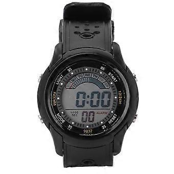 Digital Sports Watch Fashionable Waterproof Stopwatch Alarm Electronic Watch Black