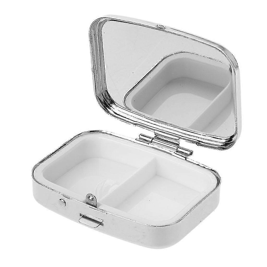5.6x4.2cm Rectangle Shape Stainless Steel Mini For Pill For Case Solid Color Sil