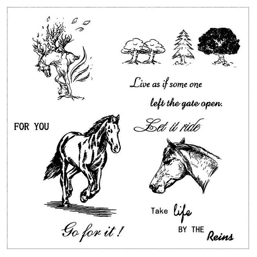 スクラップブッキングフォトアルバムのための馬透明クリアシリコンスタンプシール