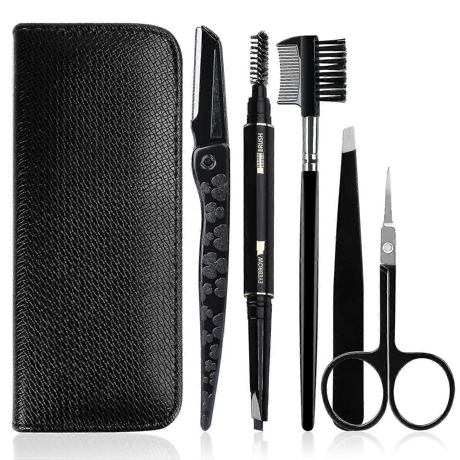5 In 1 Eyebrow Trimming Kit All-in-one Eyebrow Trimming Tool With Leather Case
