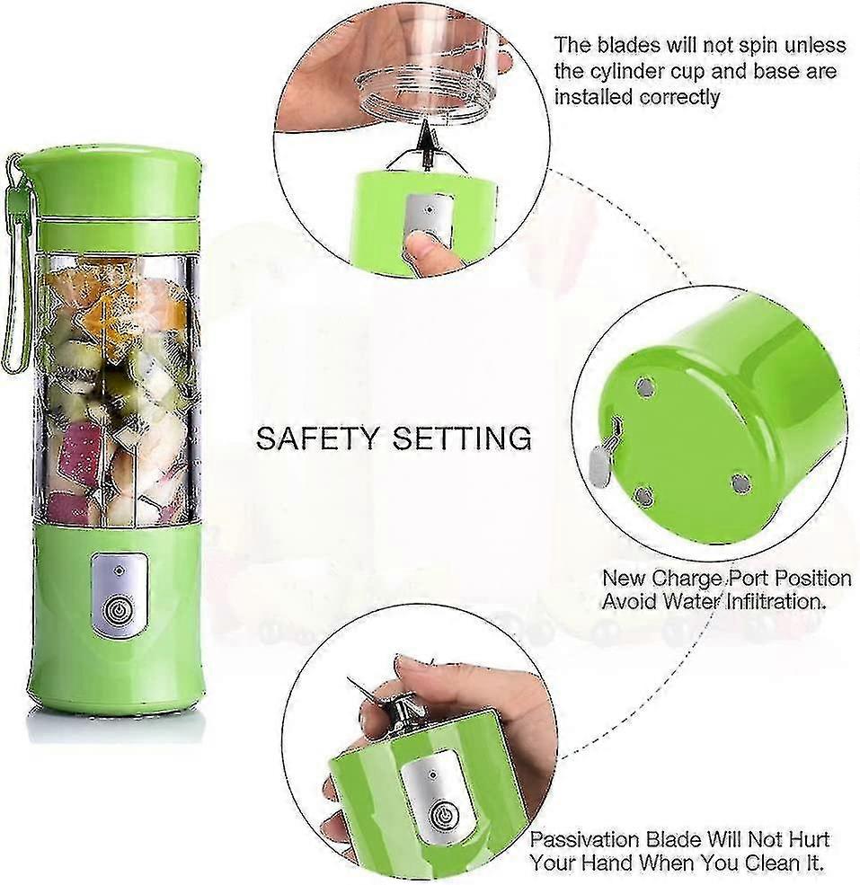 Portable Usb Rechargeable Fruit Blender, Mini Blender For Smoothie, Milkshake