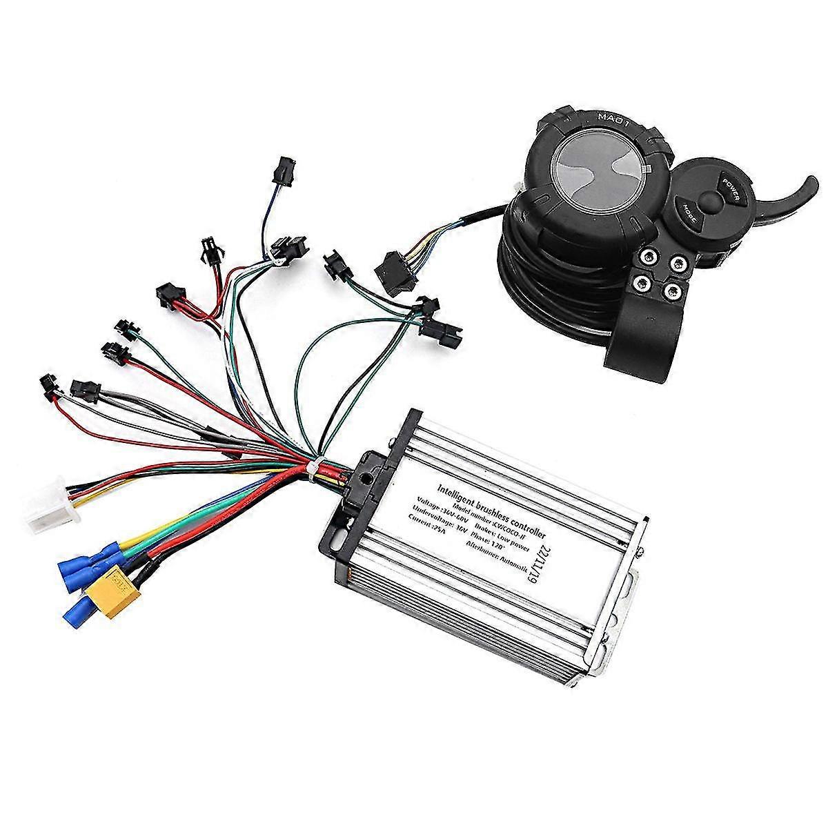 Electric Scooter 36v-60v 25a Brushless Controller+36v-72v Ma01 Lcd Display For 6 Tube Universal Con