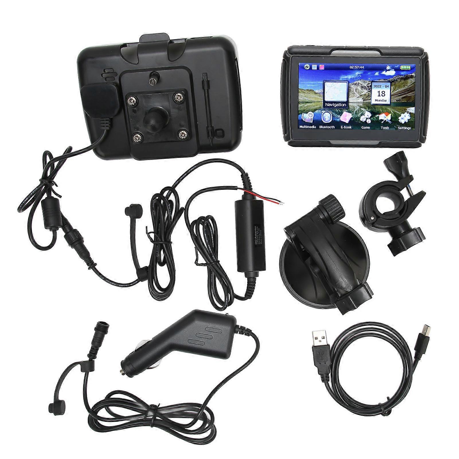 GPS Navigator System 4.3 Inch Rainproof GPS Truck Navigator with Map for Car Motorcycle Bicycle UK Map