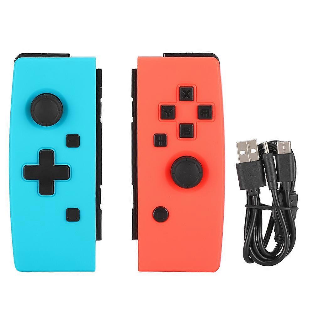1 Pair Left Right Bluetooth Game Console One Key Connection Gamepad Controller for Switch(Bluered )