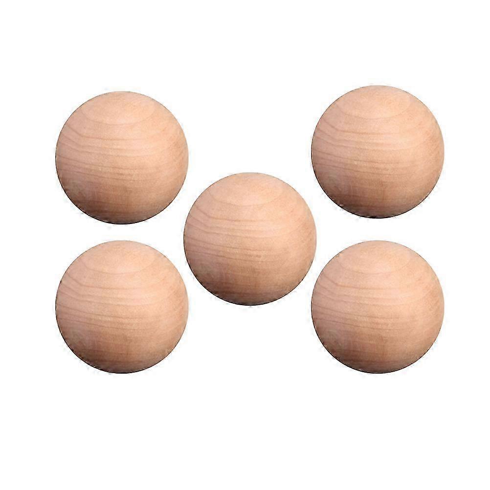 5 adet 4 cm Çap Ahşap Toplar DIY Yuvarlak Toplar Boyasız Top El Sanatları Malzemeleri