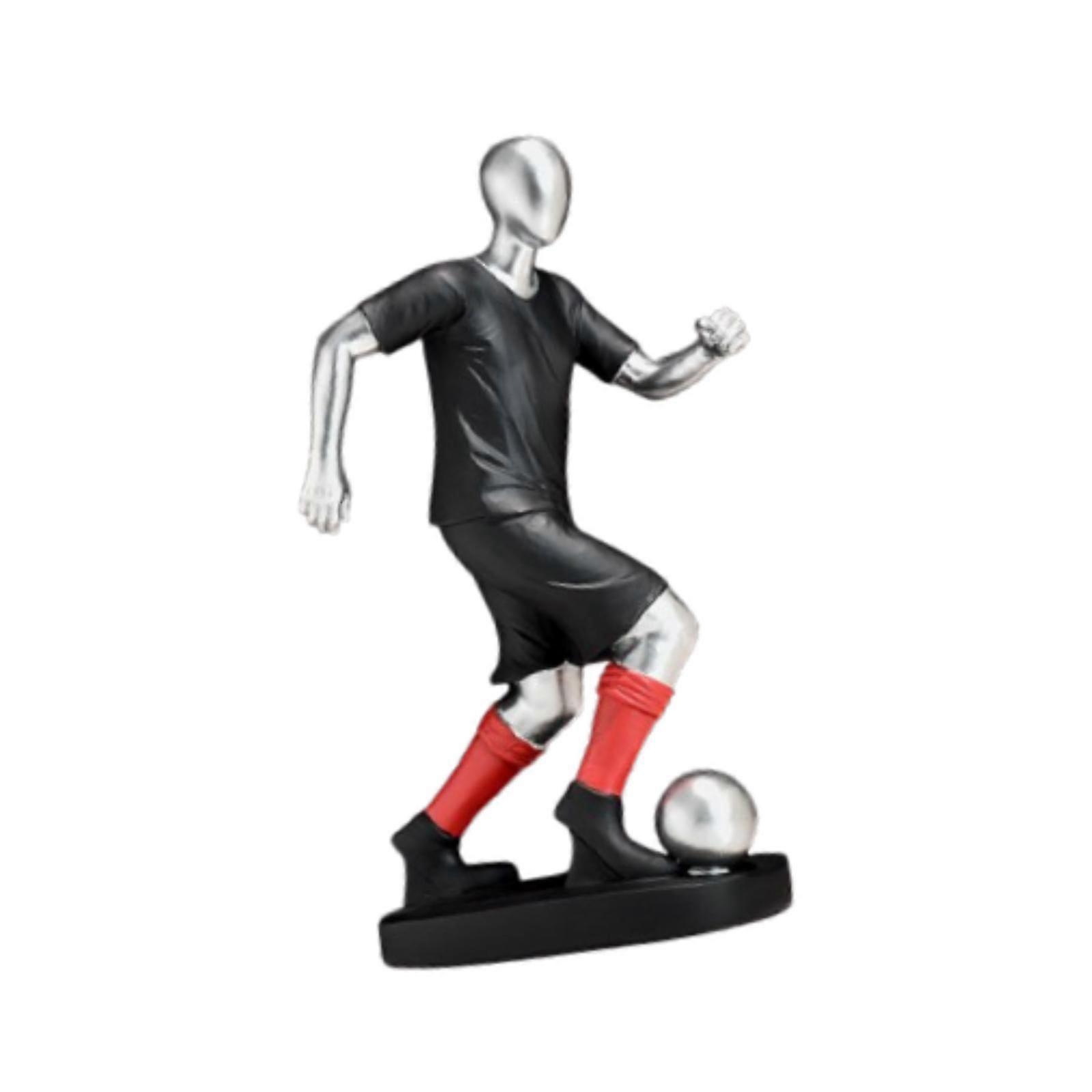 Resin Figurine Crafts Football Player Statue for Bookshelf Housewarming Desk A