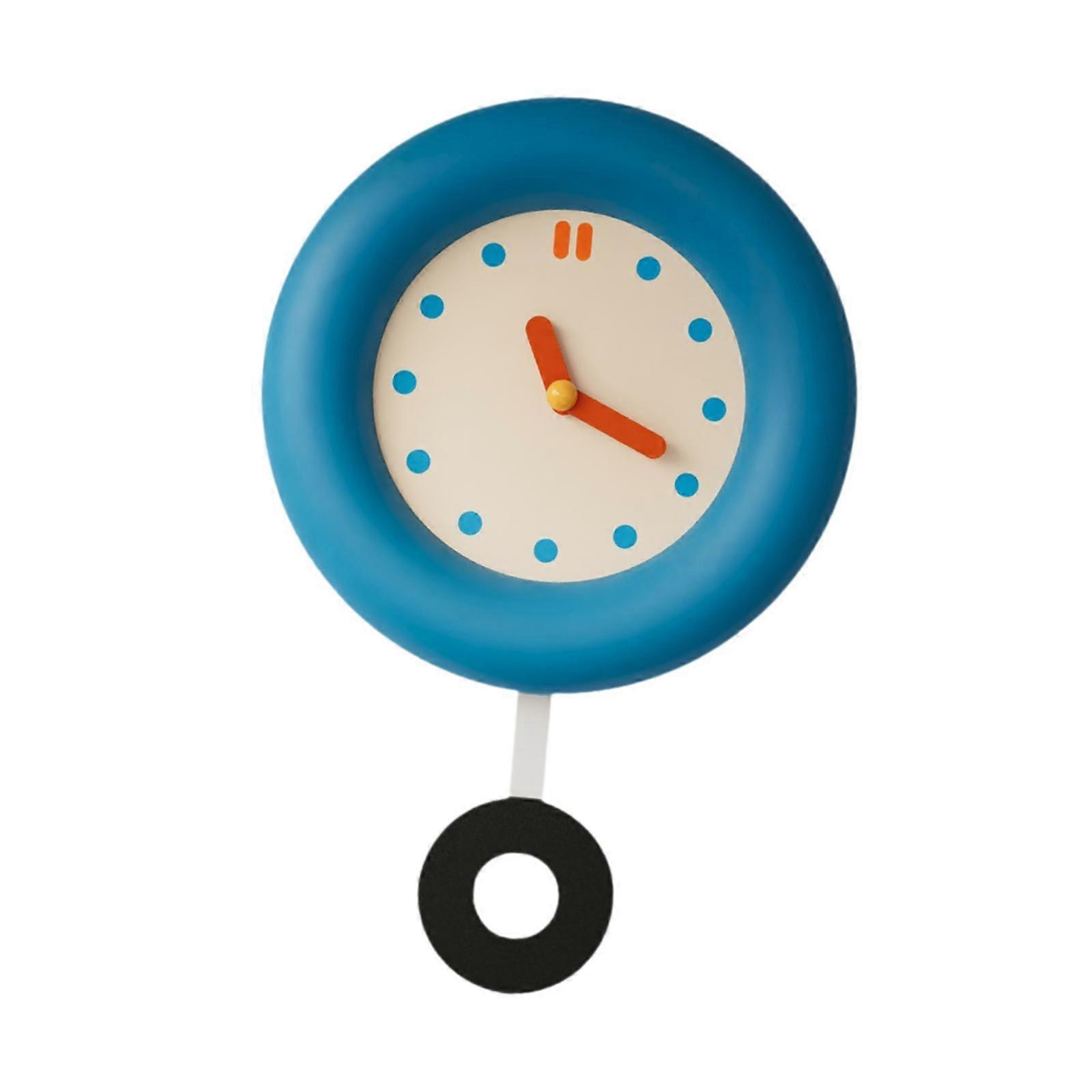 Round Wall Clock Analog Clock School Counter Home Decor Silent Hanging Clock With Pendulum