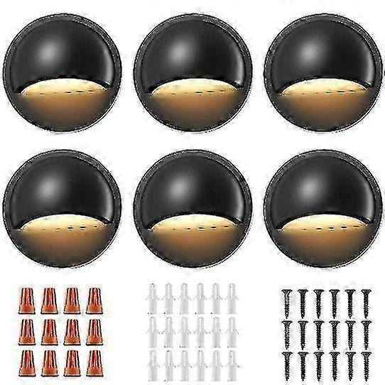 Deck Light, Low Voltage Stair Light With 12-36v Ac/dc Landscape Step Light Night Light 6 Pack - JA