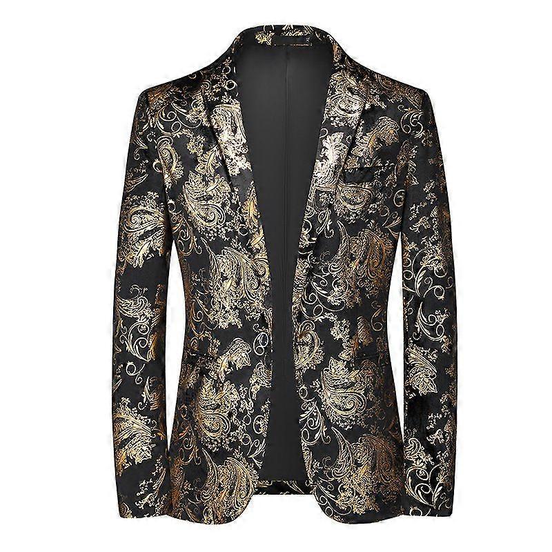 Mens Floral Tuxedo Jacket Paisley Shawl Lapel Suit Blazer Jacket for Dinner,Prom,Wedding