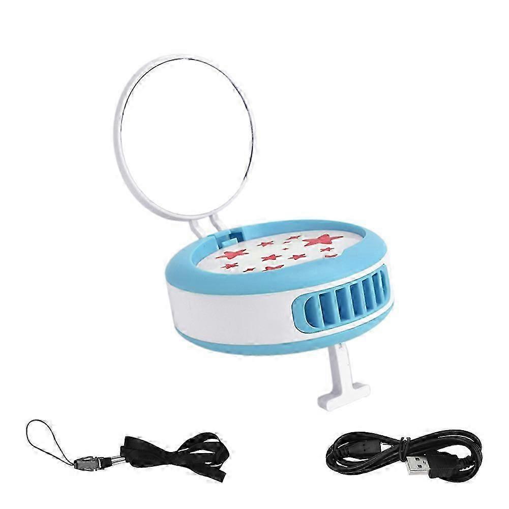 Desk Top Mirror Mini Fan Summer Portable USB Charging Makeup Mirror Fan New