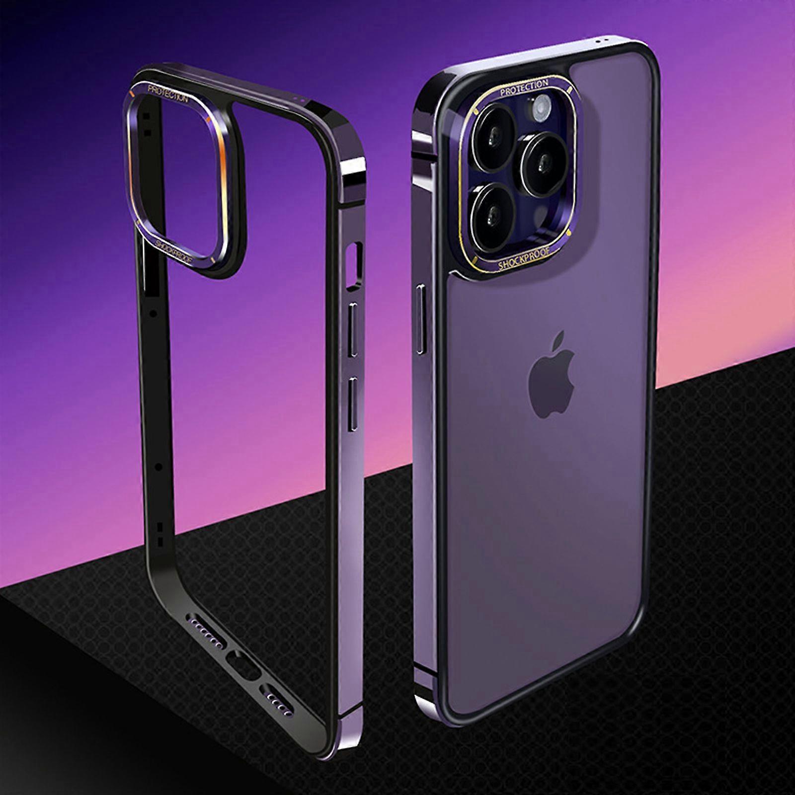 Ultra-thin Metal Frame Protective Case for iPhone 15 Pro with Camera Lens Frame, Metal Bumper Case Support Magsafe for iPhone 15 Pro