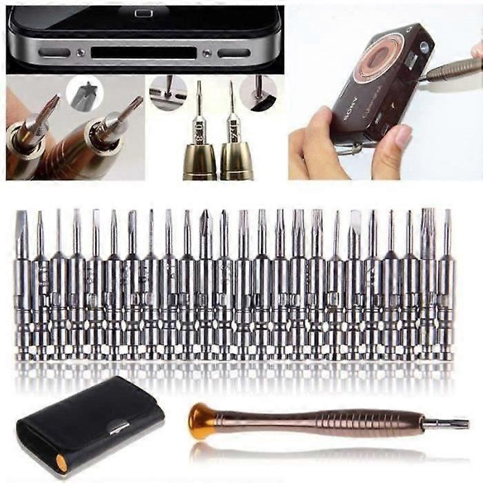 LECHEO 25 in 1 Precision Screwdriver Set Repair Tool for iPhone PC Watch - White