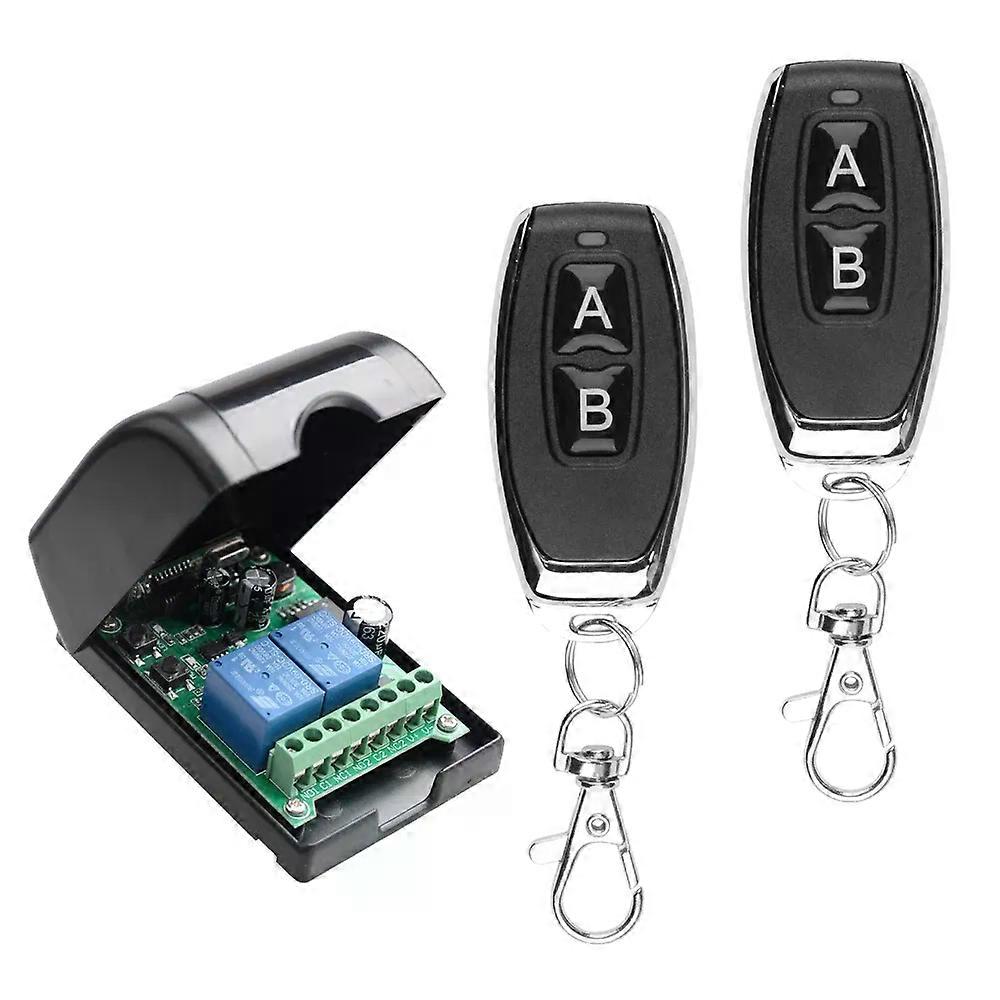 DC 12V-48V 433Mhz RF Wireless Remote Control Switch Relay 2CH Multifunction Receiver Module Garage Curtain Motor Light Control