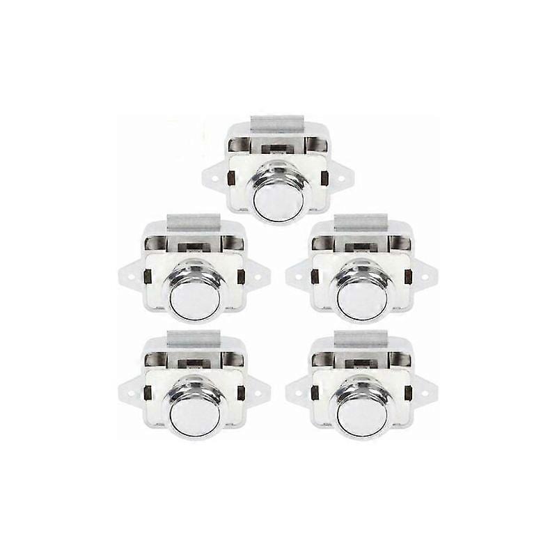 5 Pcs Push Button Locks for RV/Caravan Cupboards and Doors