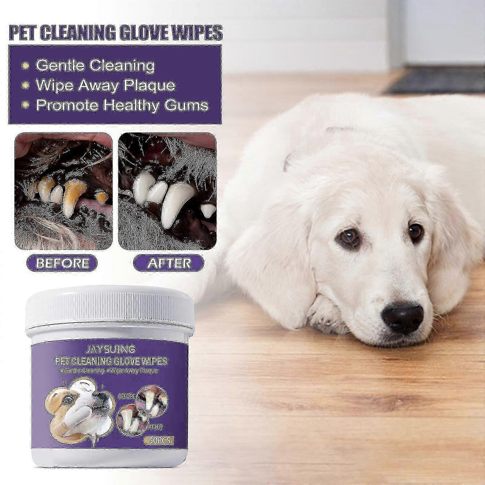 Jaysuing مناديل تنظيف الأليفة مناديل العناية باللثة للحيوانات الأليفة لطيفة تنظيف الأسنان رائحة الجير BF