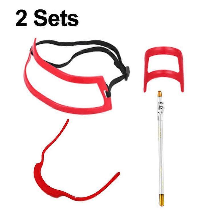 2 Sets Beard Styling Board Shaving Barber Tools, Style: Shape Ruler x 2+Pen+Bearded Model