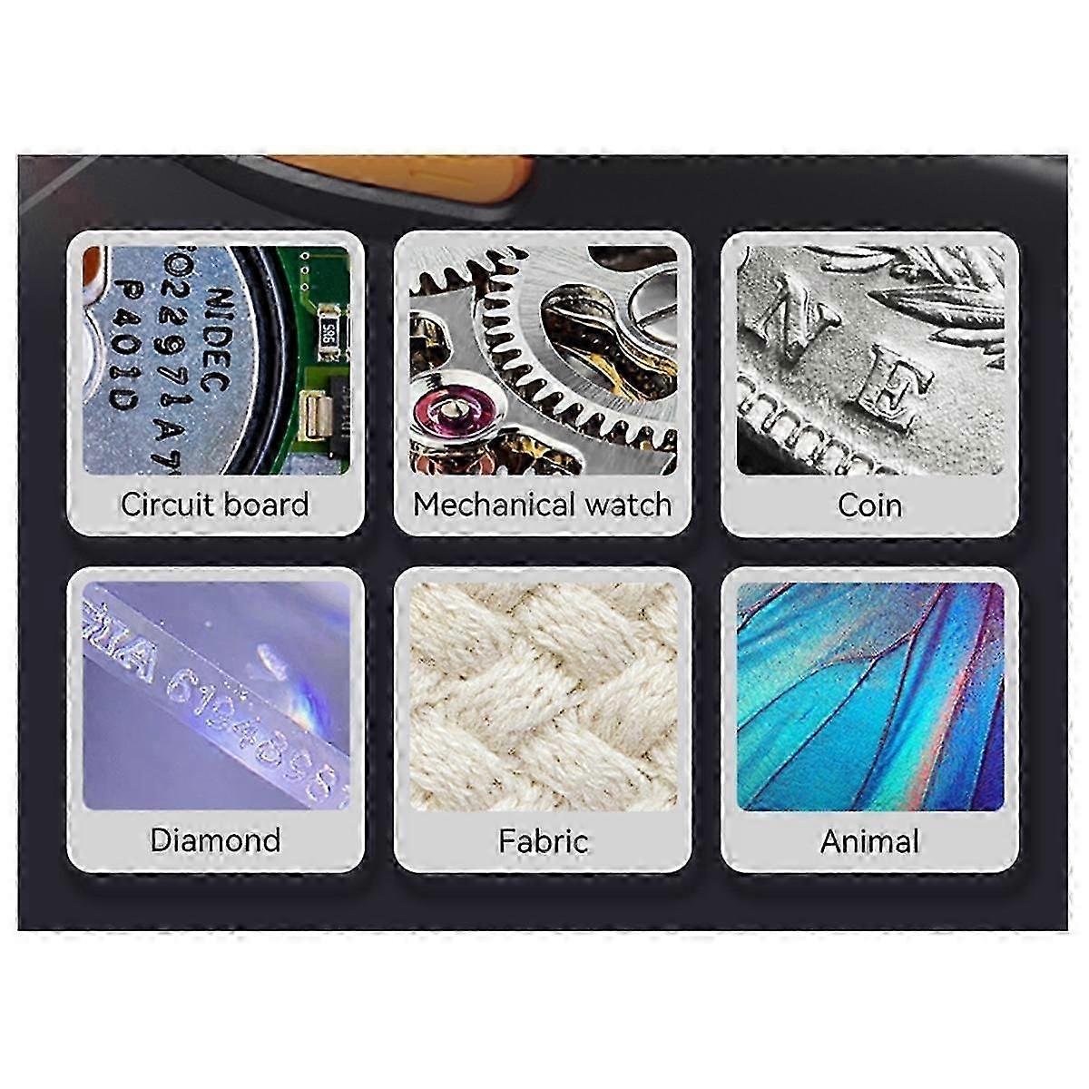 Digital Microscope 1080P 500X Video Coin Microscope with Magnifying Glass with 8 Leds for Electronics Repair White