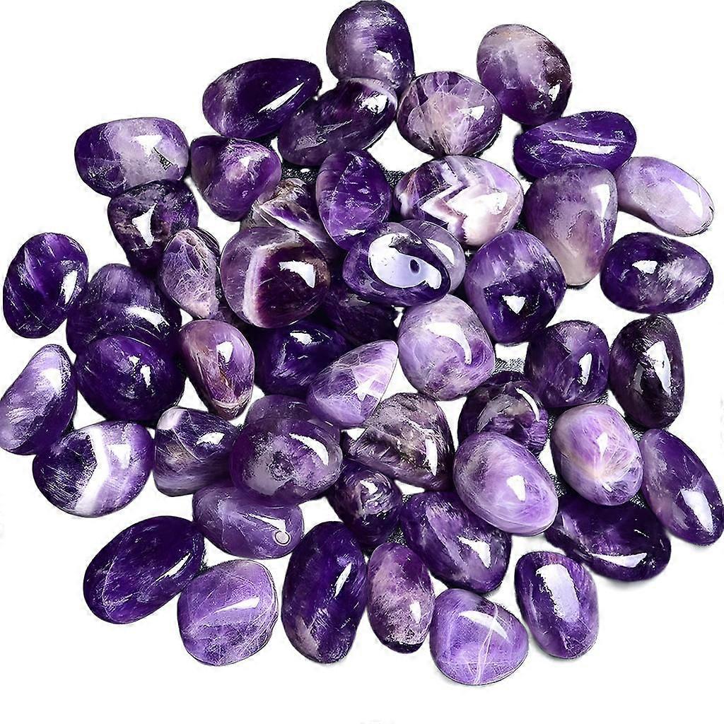 Polished Amethyst Crystal Chips - 10 oz (283g) Tumbled Stone Chips Crushed Sea Glass Stones Healing Reiki Crystal Jewelry Making Home Decoration