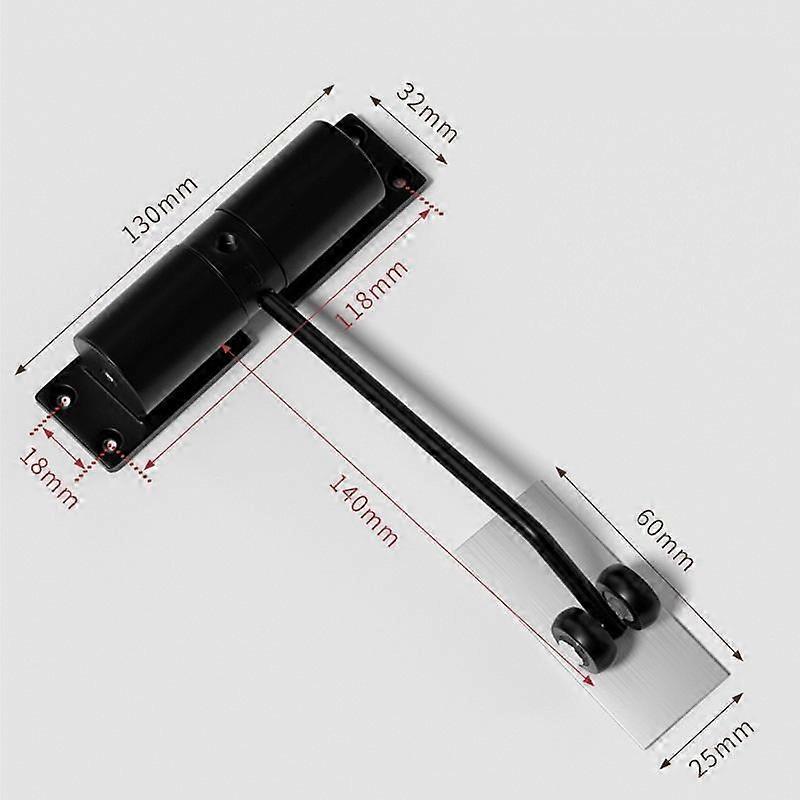 Black Zinc Alloy Adjustable Surface Mounted Automatic Spring Door Closer Door Hardware ZC013