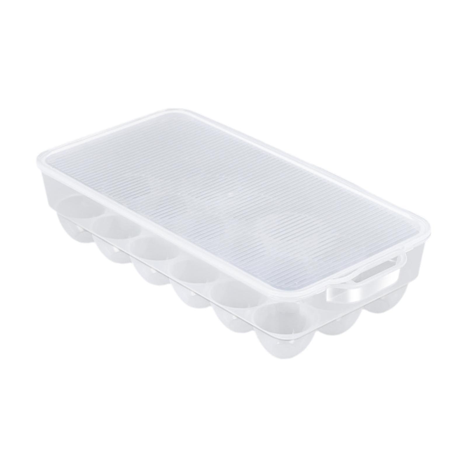 Transparent Egg Storage Box Egg Platter with Lid Fridge Organizer Practical