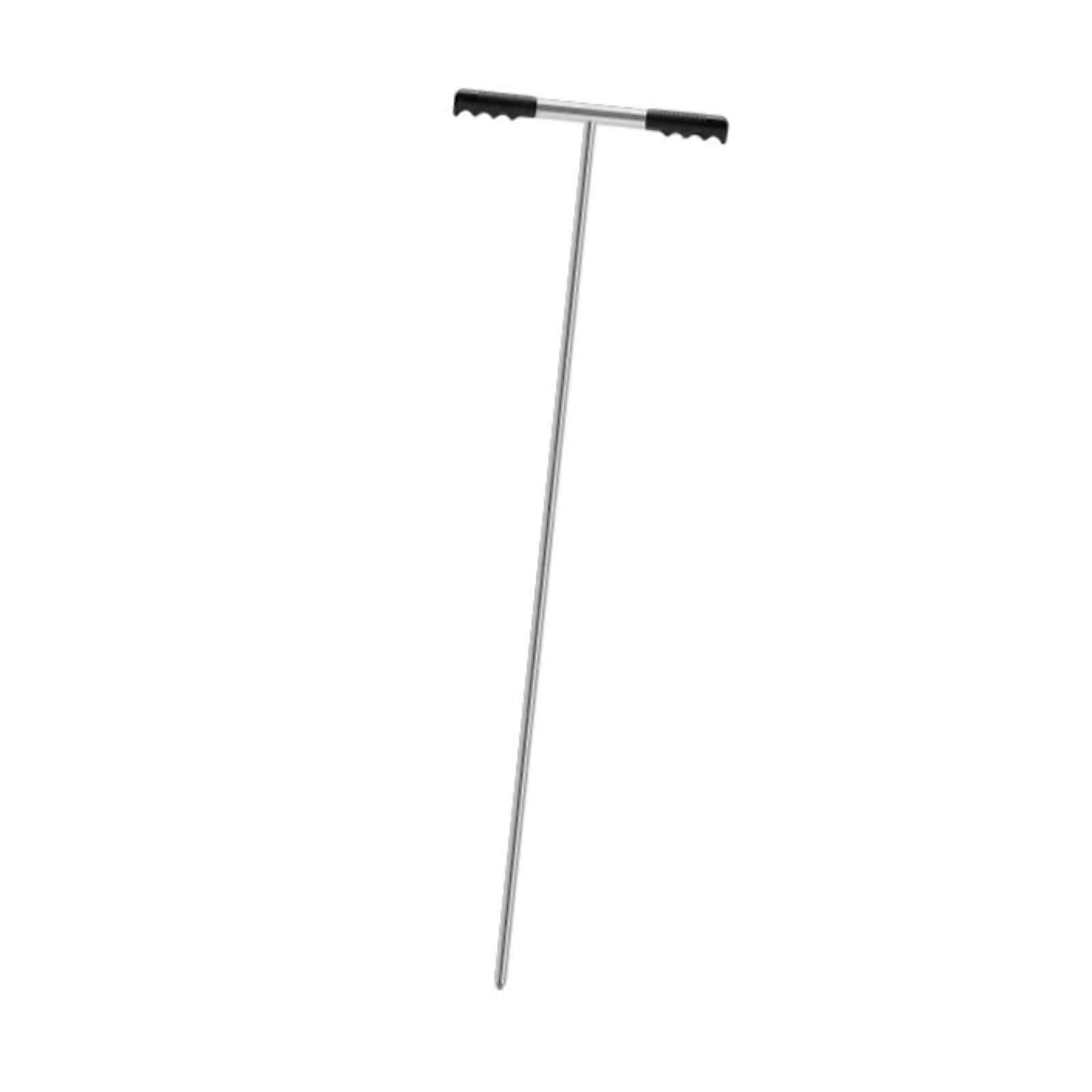 Soil Probe Rod Lawn Nonslip Gophers Run Metal Garden Gardening with T Handle 122cm