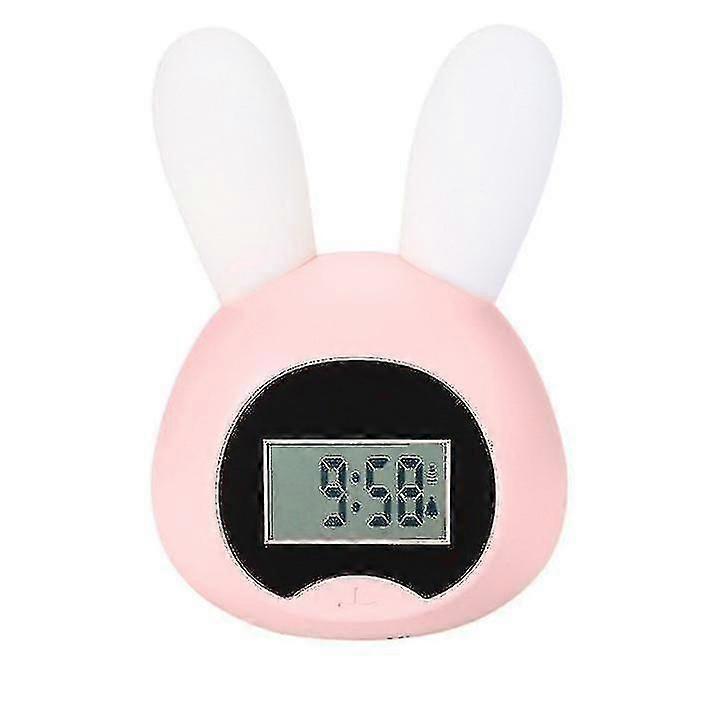 Small Pink Rabbit Night Light Alarm Clock