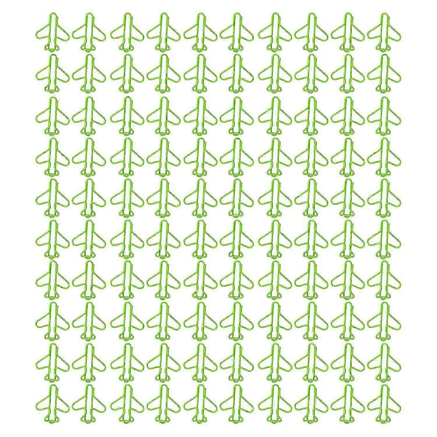 100Pcs Cute Paper Clips Plane Shape Design Covered Wire Bright Color Fancy Paperclips for Scrapbook