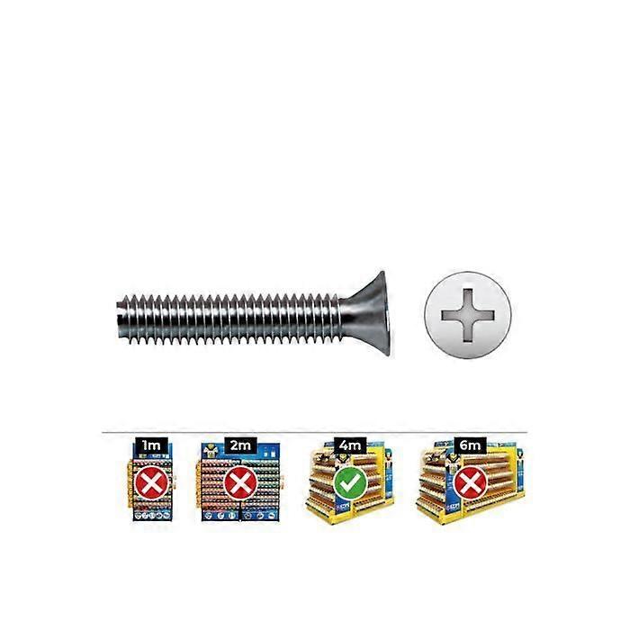 GENERISK - Metrisk skrue. Tælle. Philips Din 965 4x30 flad zink. Box 500 Uni. Celo