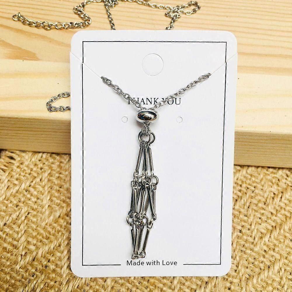 Colar com suporte de cristal prateado e colar com suporte de pedra dourada para uso diário