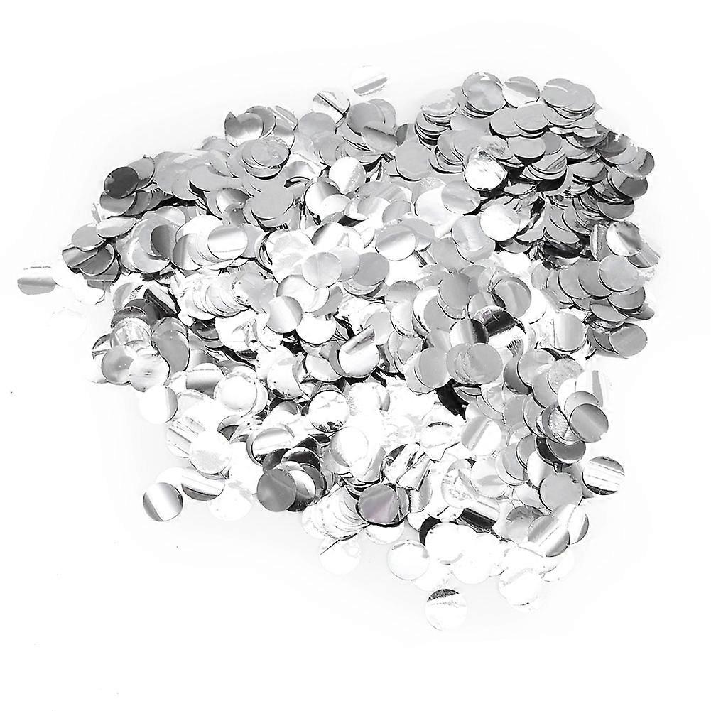 Round Confetti Table Confetti Metallic Glitter Foil Sequin for DIY Crafts&Decoration(Silver)