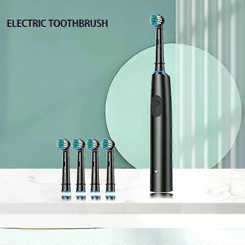 Ny 2025 roterende elektrisk tannbørste voksen timerbørste 5-modus USB-lader oppladbare tannbørster 4 erstatningshoder sett