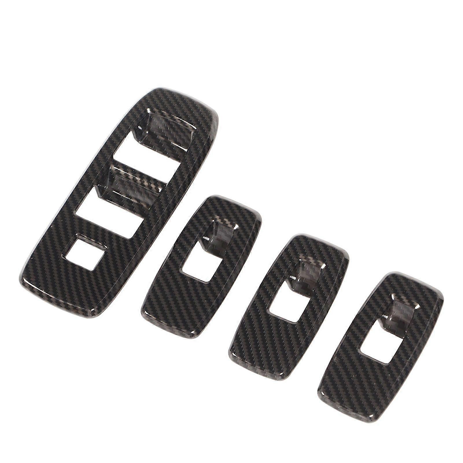 4-Pack Carbon Fiber Pattern Lift Switch Button Sticker Replacement