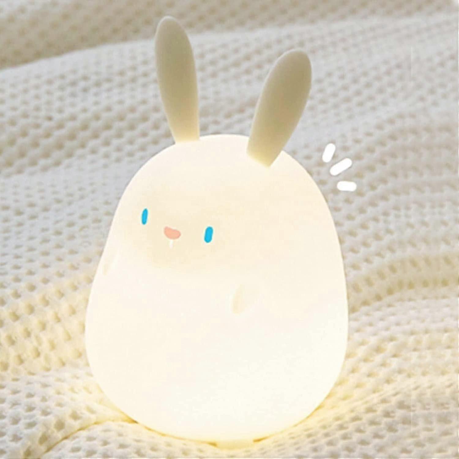 "Rabbit Children's Night Light with 20 Minute Timer, LED Nomadic Night Lamp, Small Rechargeable Bedsi"
