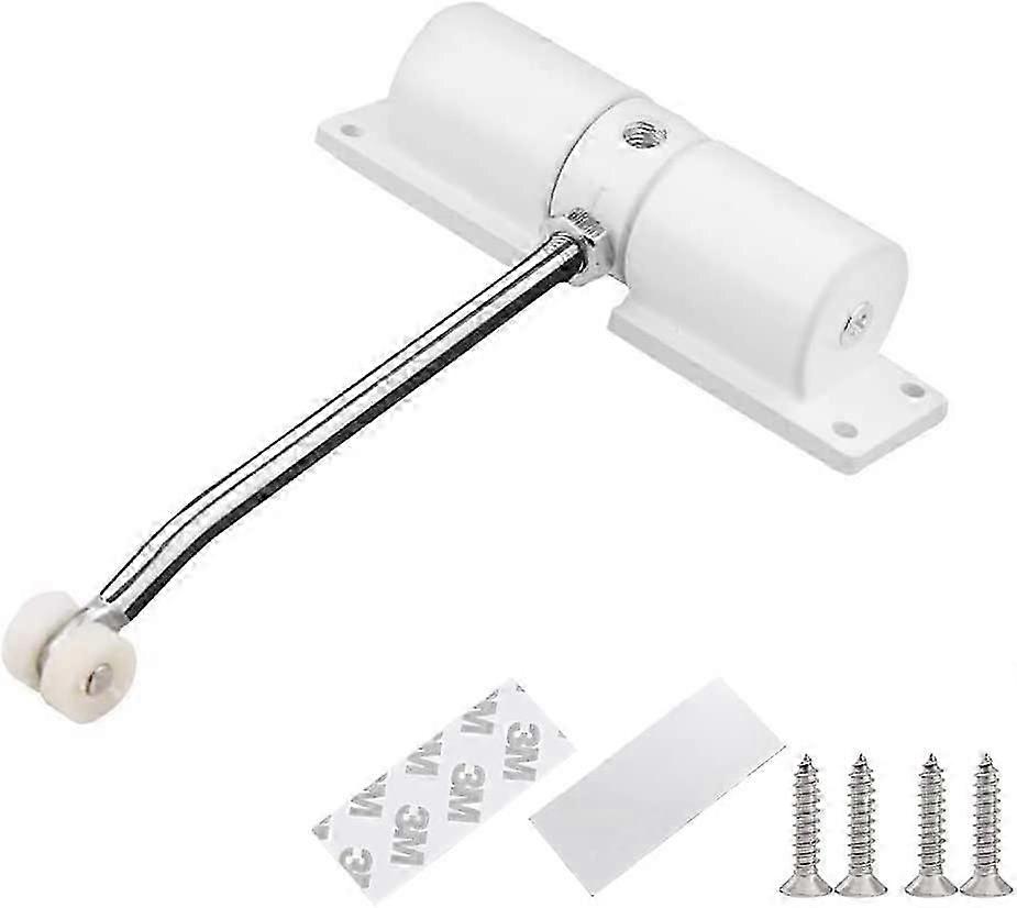 סגירת דלת אוטומטית, סגסוגת אבץ דלת קפיץ מתכווננת קרוב יותר עם צלחת הרכבה וברגים, 40 ק"ג (לבן)