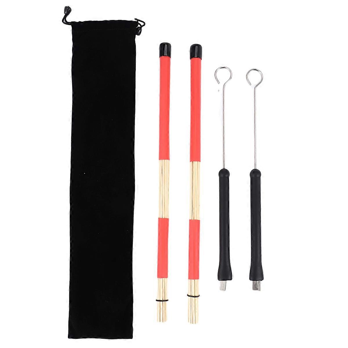 1 Pair Brushes Drums Drum Sticks Brush+1 Pair Rods Drum Stick Set