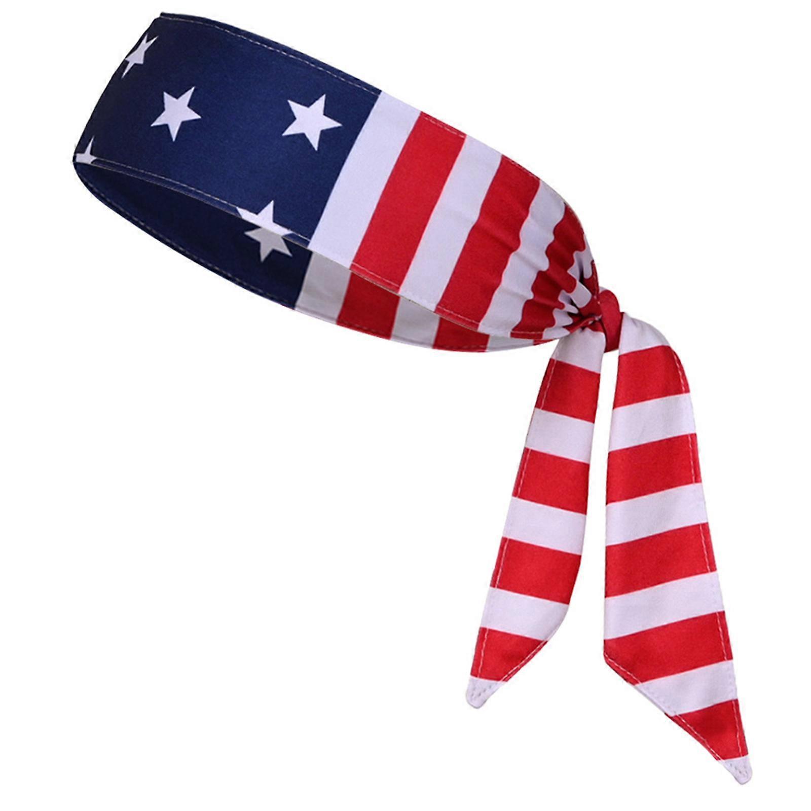 Country Flags Headbands, Wide Headbands with National Flags, Tapered Style Headbands for National Sports Event Non-Slip
